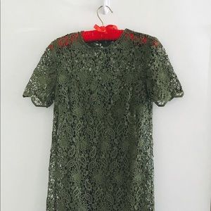 HOST PICK 💚Zara woven green dress with slip NWOT